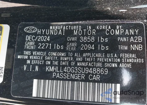 2025 Hyundai Elantra Se from USA, damaged, VIN KMHLL4DG3SU948869